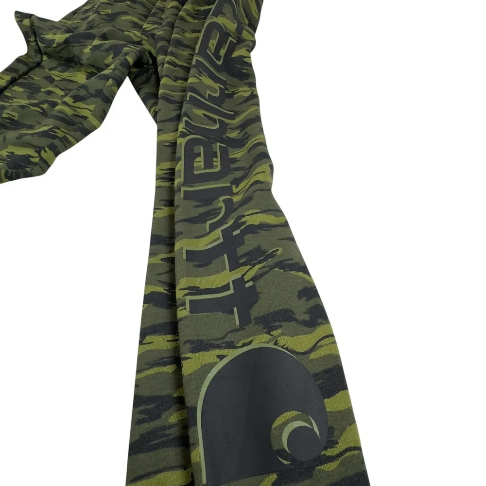 Carhartt Boys Fleece Camo Logo Sweatpants‎ Large (14 16) Green Black Print NEW